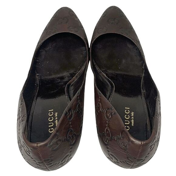 Gucci Chocolate Brown Leather Pumps Horsebit Heel EU 38.5 US 8.5 Made in Italy - Picture 7 of 12